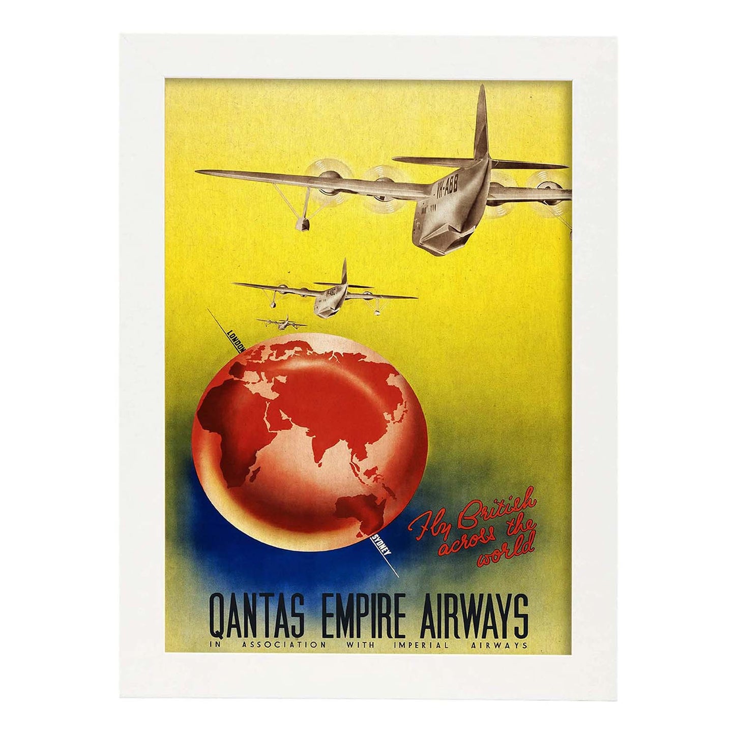 Poster vintage. Cartel de publicidad vintage. Linea aerea Australiana.-Artwork-Nacnic-A3-Marco Blanco-Nacnic Estudio SL