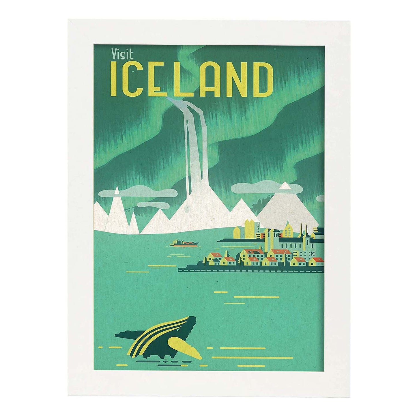 Poster vintage. Cartel de publicidad vintage. Viaja a Islandia.-Artwork-Nacnic-A3-Marco Blanco-Nacnic Estudio SL