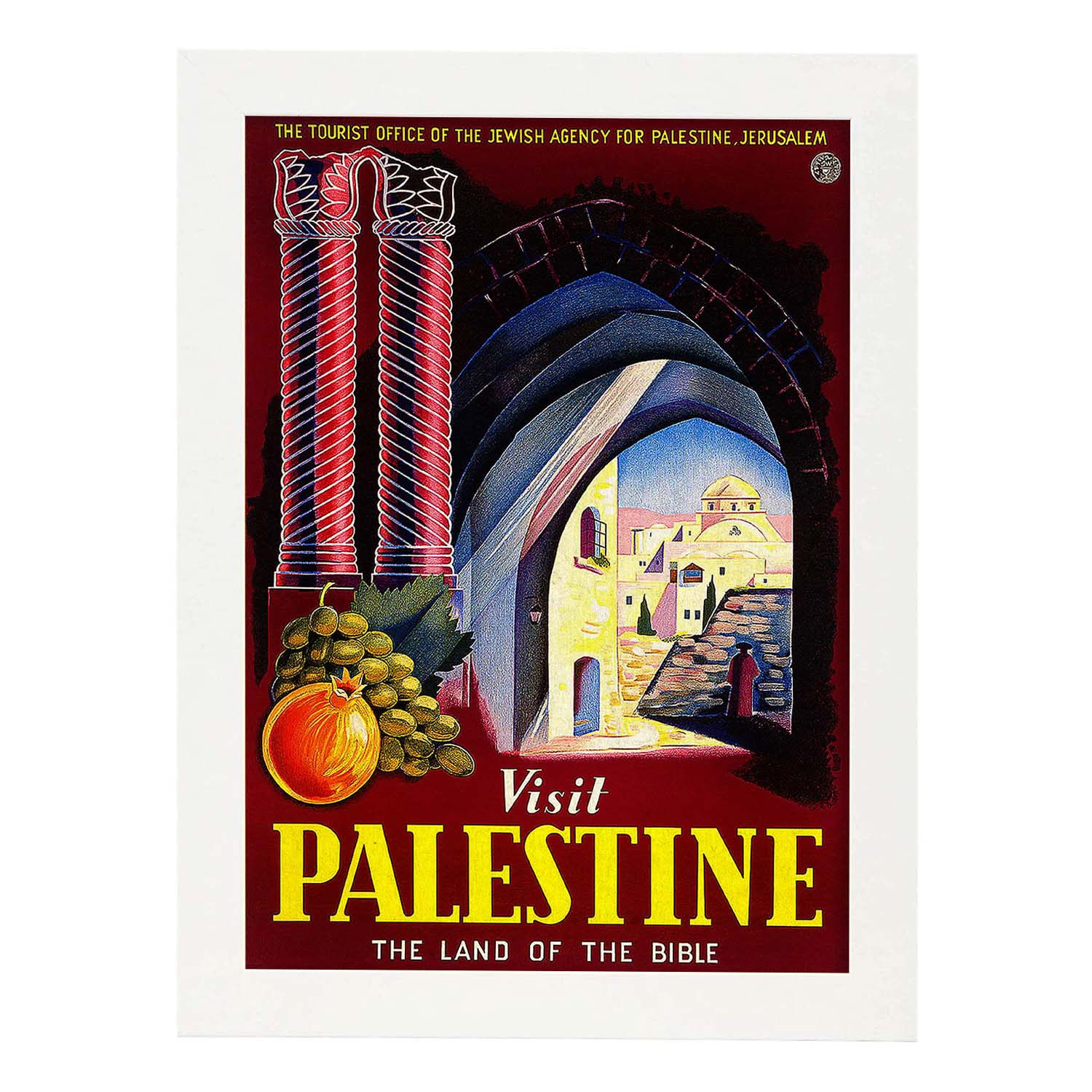 Poster vintage. Cartel de publicidad vintage. Viaja por Palestina.-Artwork-Nacnic-A3-Marco Blanco-Nacnic Estudio SL