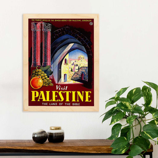 Poster vintage. Cartel de publicidad vintage. Viaja por Palestina.-Artwork-Nacnic-Nacnic Estudio SL