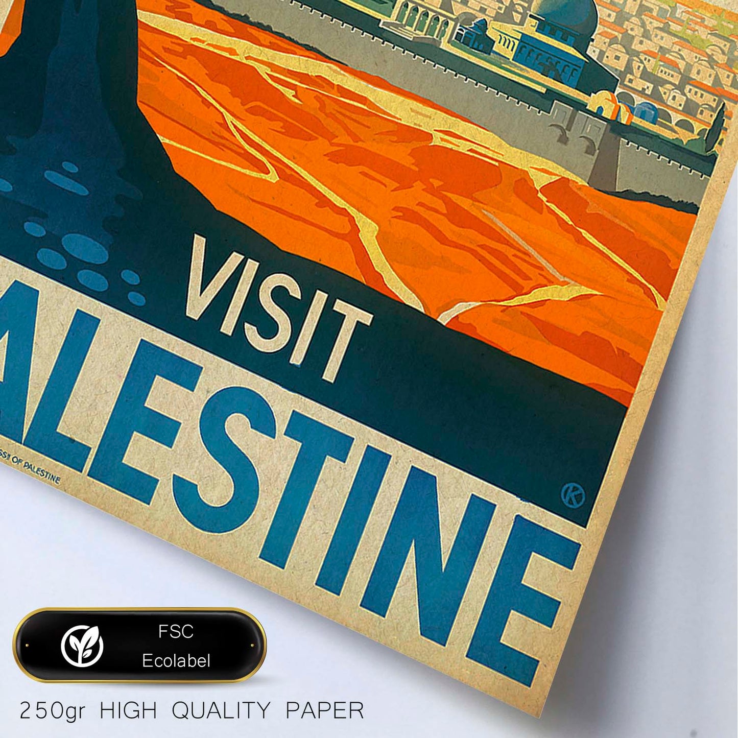 Poster vintage. Cartel de publicidad vintage. Viaje Palestina-Israel.-Artwork-Nacnic-Nacnic Estudio SL