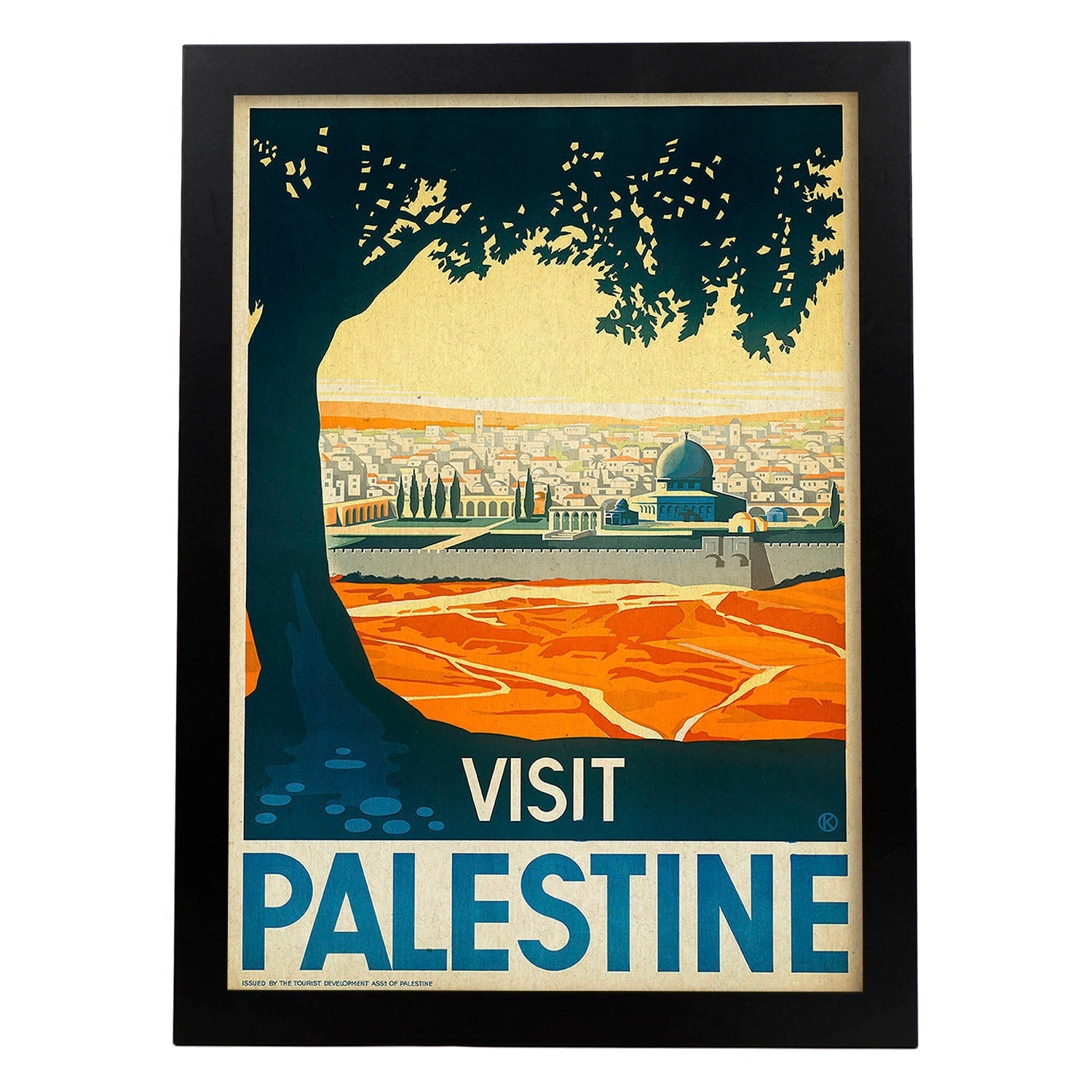 Poster vintage. Cartel de publicidad vintage. Viaje Palestina-Israel.-Artwork-Nacnic-A3-Marco Negro-Nacnic Estudio SL