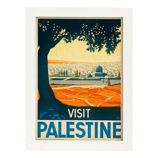 Poster vintage. Cartel de publicidad vintage. Viaje Palestina-Israel.-Artwork-Nacnic-A4-Marco Blanco-Nacnic Estudio SL