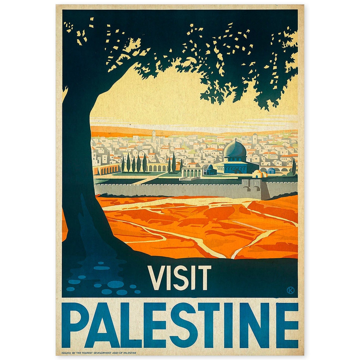 Poster vintage. Cartel de publicidad vintage. Viaje Palestina-Israel.-Artwork-Nacnic-A4-Sin marco-Nacnic Estudio SL