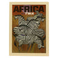 Poster vintage. Cartel de publicidad vintage. Zebras en Africa.-Artwork-Nacnic-A3-Marco Madera clara-Nacnic Estudio SL