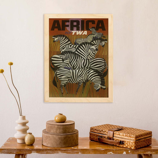 Poster vintage. Cartel de publicidad vintage. Zebras en Africa.-Artwork-Nacnic-Nacnic Estudio SL