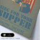 Poster vintage. Cartel teatro vintage "Canta por tu cena".-Artwork-Nacnic-Nacnic Estudio SL
