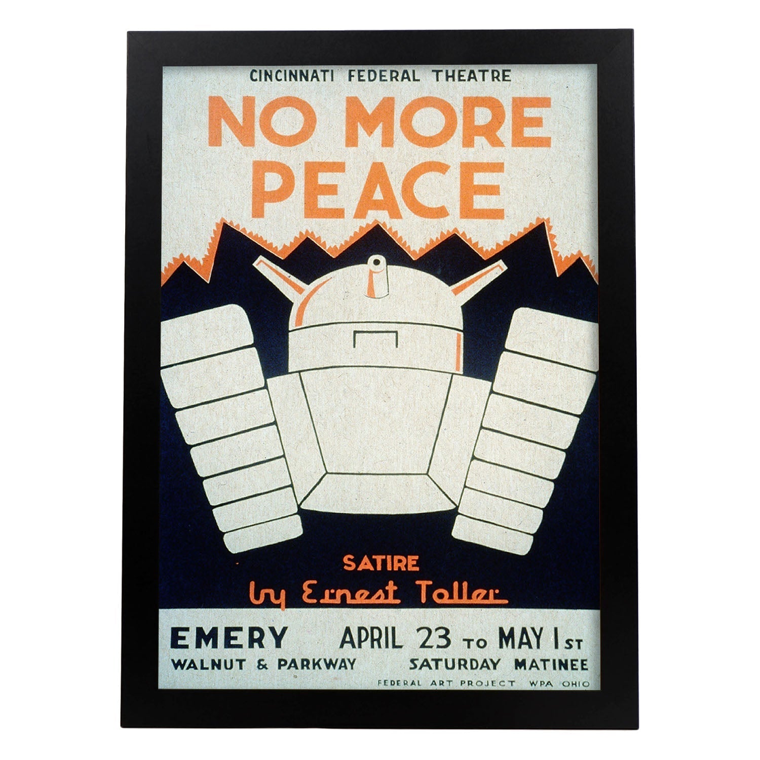 Poster vintage. Cartel teatro vintage "Se acabo la paz".-Artwork-Nacnic-A3-Marco Negro-Nacnic Estudio SL