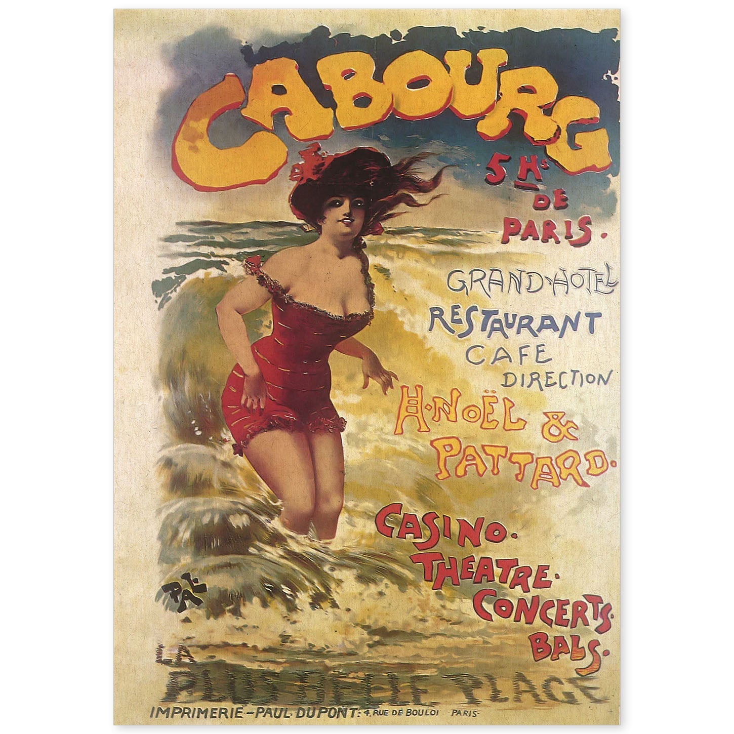 Poster vintage. Cartel vintage anuncio Casino Cabourg de Paris.-Artwork-Nacnic-A4-Sin marco-Nacnic Estudio SL