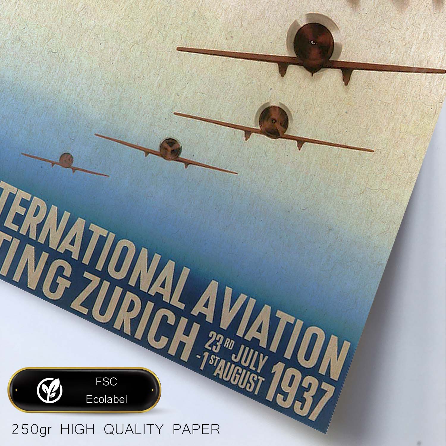 Poster vintage. Cartel vintage aviacion. "Encuentro de aviación internacional".-Artwork-Nacnic-Nacnic Estudio SL