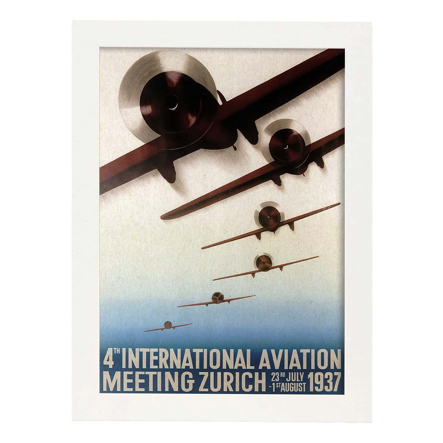 Poster vintage. Cartel vintage aviacion. "Encuentro de aviación internacional".-Artwork-Nacnic-A3-Marco Blanco-Nacnic Estudio SL