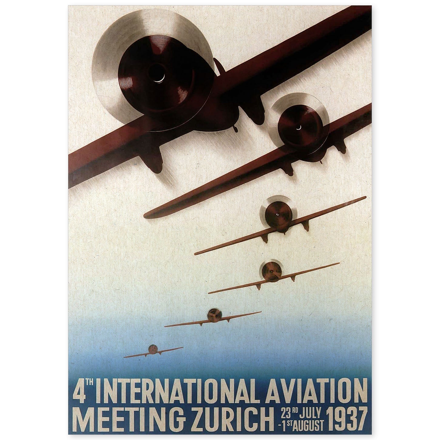 Poster vintage. Cartel vintage aviacion. "Encuentro de aviación internacional".-Artwork-Nacnic-A4-Sin marco-Nacnic Estudio SL