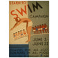 Poster vintage. Cartel vintage "Campaña para aprender a nadar".-Artwork-Nacnic-A4-Sin marco-Nacnic Estudio SL