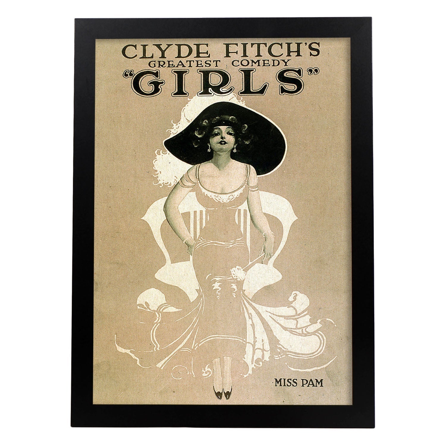 Poster vintage. Cartel vintage "Chicas Broadway 3".-Artwork-Nacnic-A4-Marco Negro-Nacnic Estudio SL