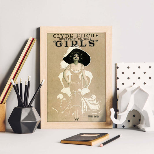 Poster vintage. Cartel vintage "Chicas Broadway 3".-Artwork-Nacnic-Nacnic Estudio SL