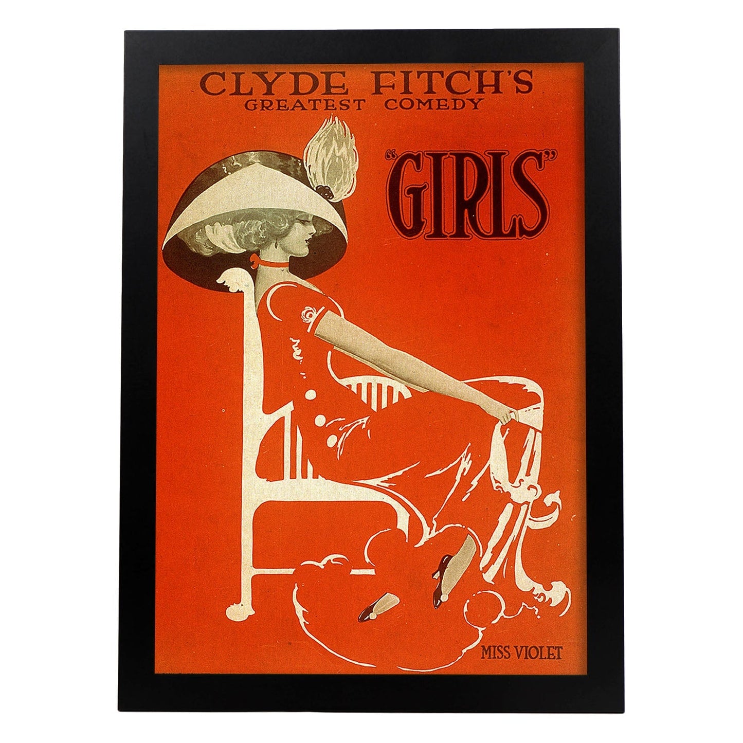 Poster vintage. Cartel vintage "Chicas Broadway".-Artwork-Nacnic-A4-Marco Negro-Nacnic Estudio SL