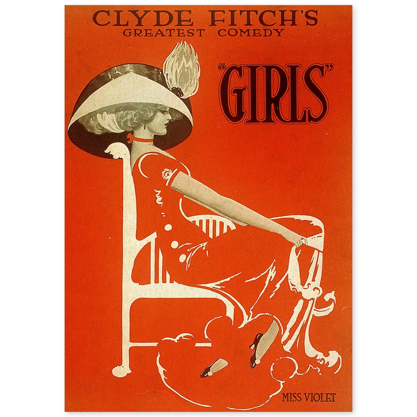 Poster vintage. Cartel vintage "Chicas Broadway".-Artwork-Nacnic-A4-Sin marco-Nacnic Estudio SL