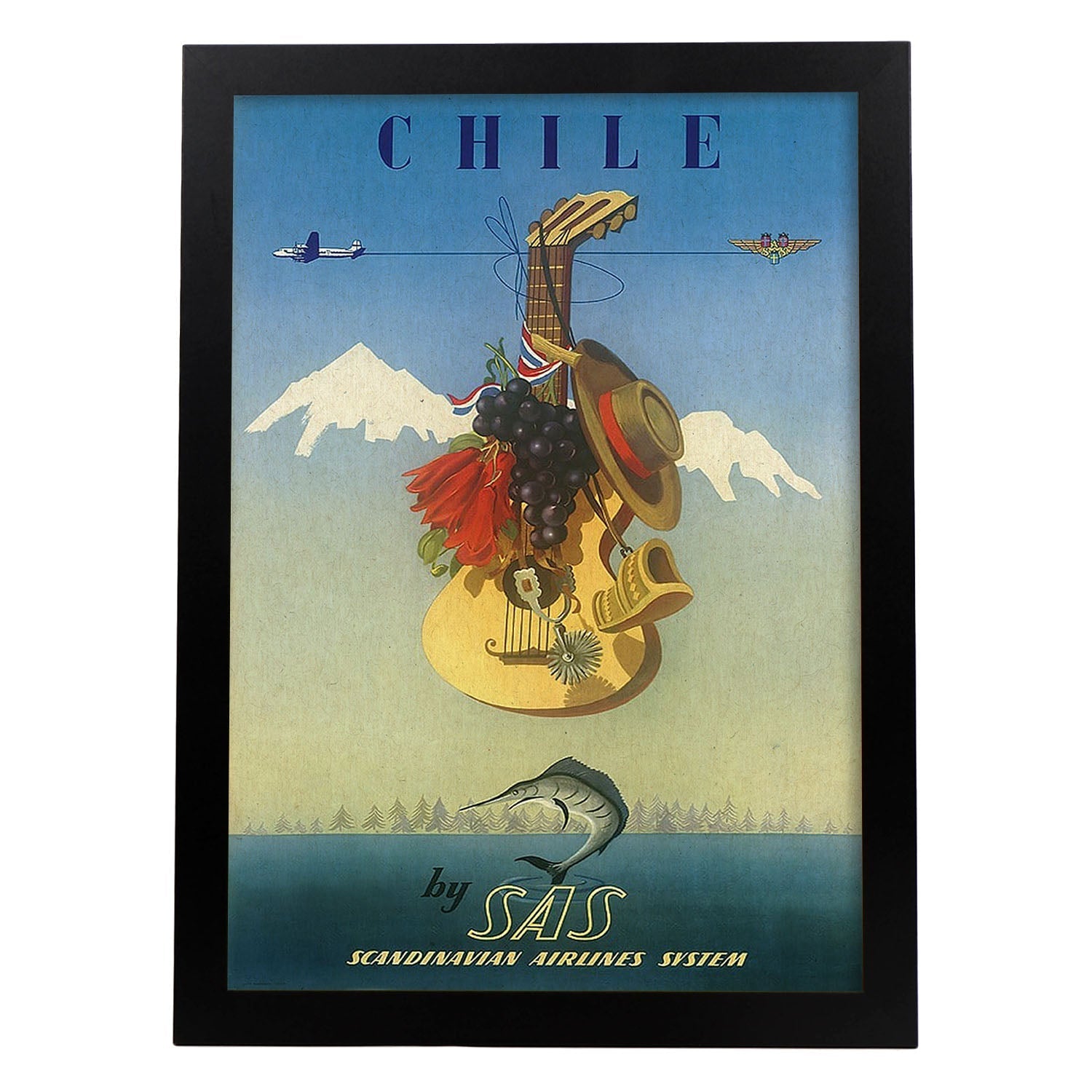Poster vintage. Cartel vintage "Chile".-Artwork-Nacnic-A3-Marco Negro-Nacnic Estudio SL