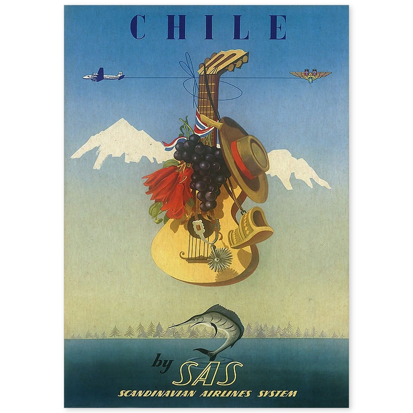 Poster vintage. Cartel vintage "Chile".-Artwork-Nacnic-A4-Sin marco-Nacnic Estudio SL