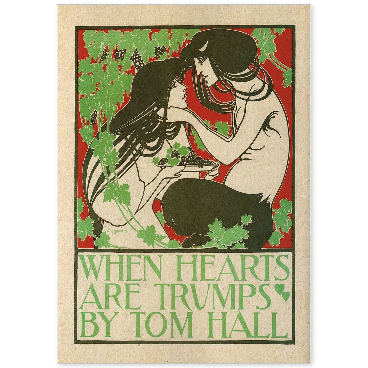 Poster vintage. Cartel vintage "Corazones - Tom Hall".-Artwork-Nacnic-A4-Sin marco-Nacnic Estudio SL