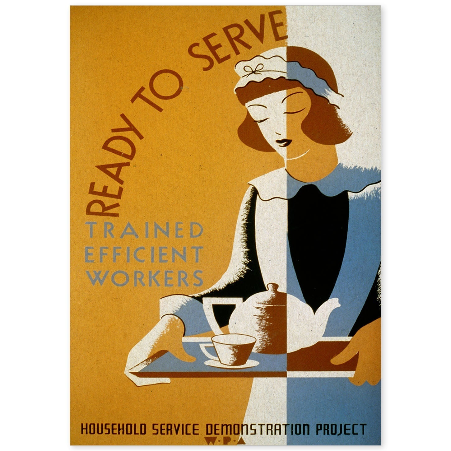Poster vintage. Cartel vintage curso entrenamiento "Ready to serve".-Artwork-Nacnic-A4-Sin marco-Nacnic Estudio SL