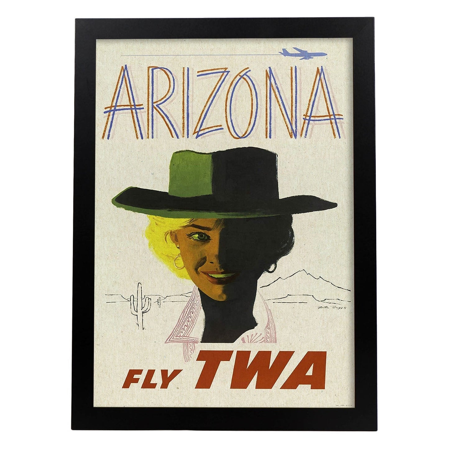 Poster Vintage. Cartel Vintage de América. Arizona.-Artwork-Nacnic-A3-Marco Negro-Nacnic Estudio SL