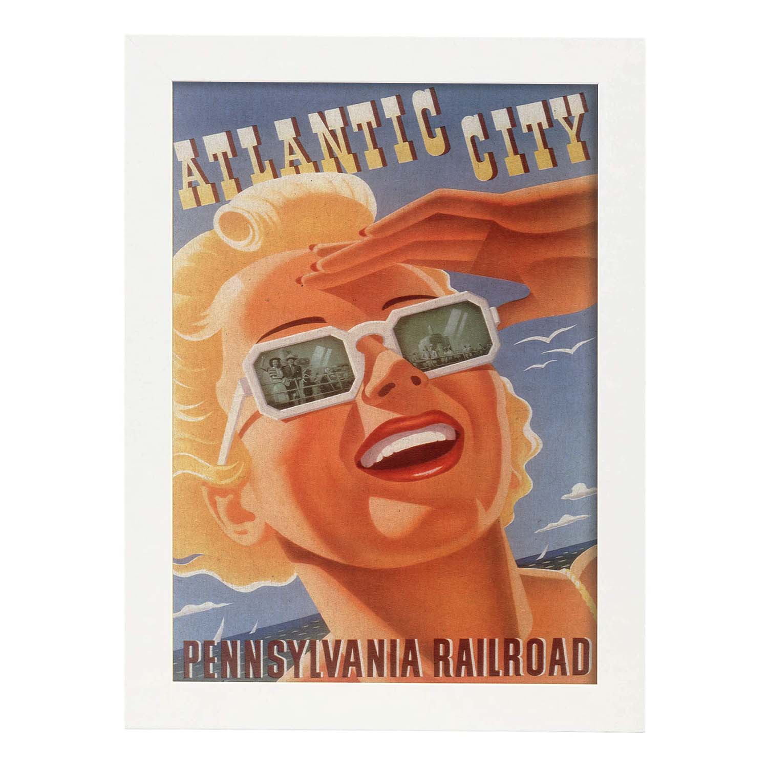 Poster Vintage. Cartel Vintage de América. Atlantic City.-Artwork-Nacnic-A3-Marco Blanco-Nacnic Estudio SL