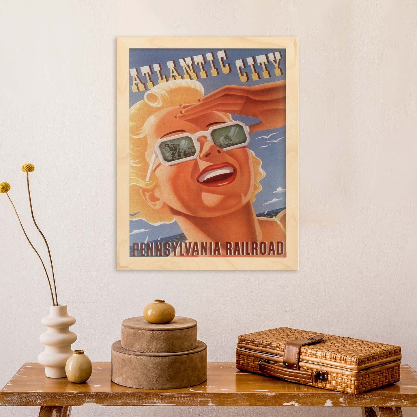 Poster Vintage. Cartel Vintage de América. Atlantic City.-Artwork-Nacnic-Nacnic Estudio SL