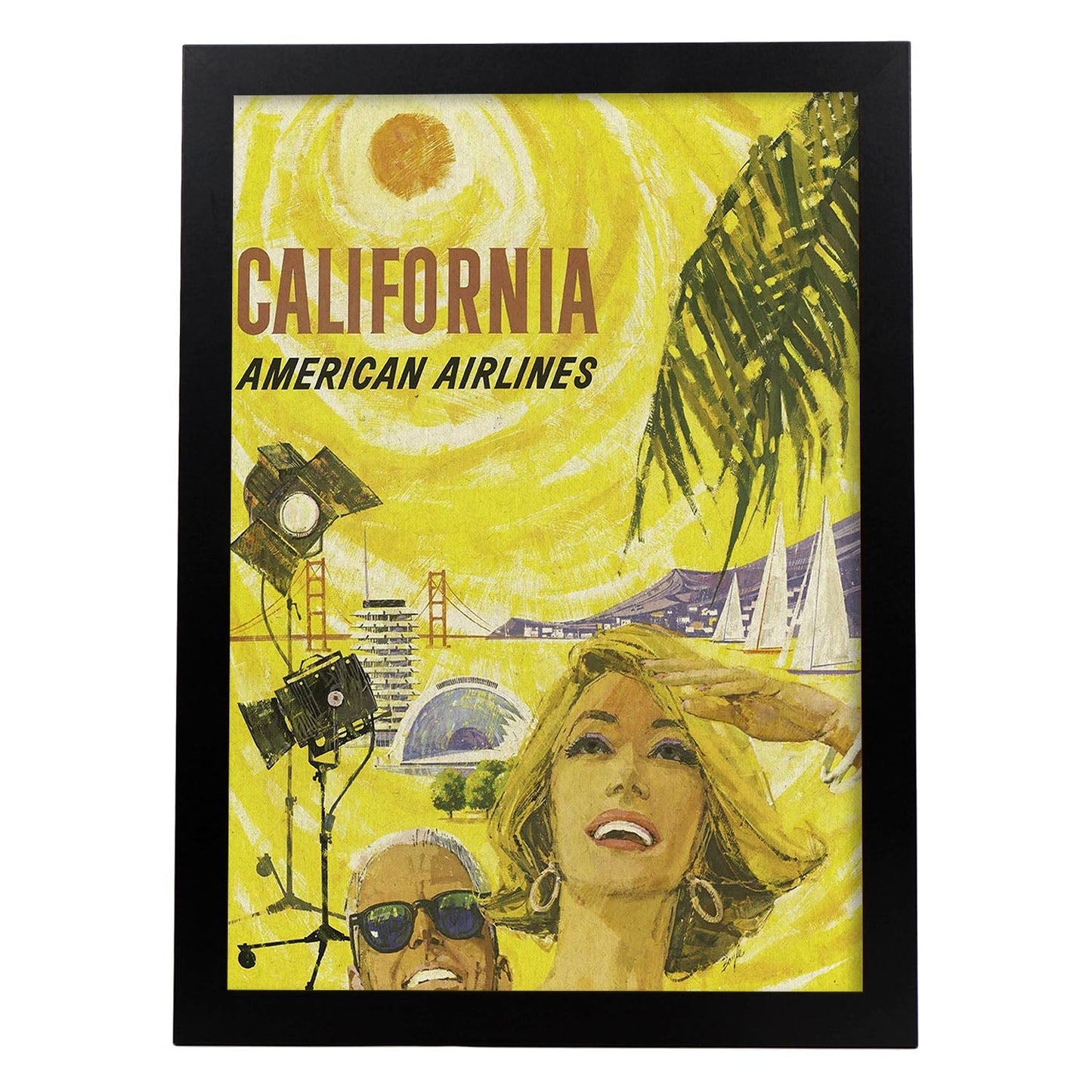 Poster Vintage. Cartel Vintage de América. California.-Artwork-Nacnic-A3-Marco Negro-Nacnic Estudio SL