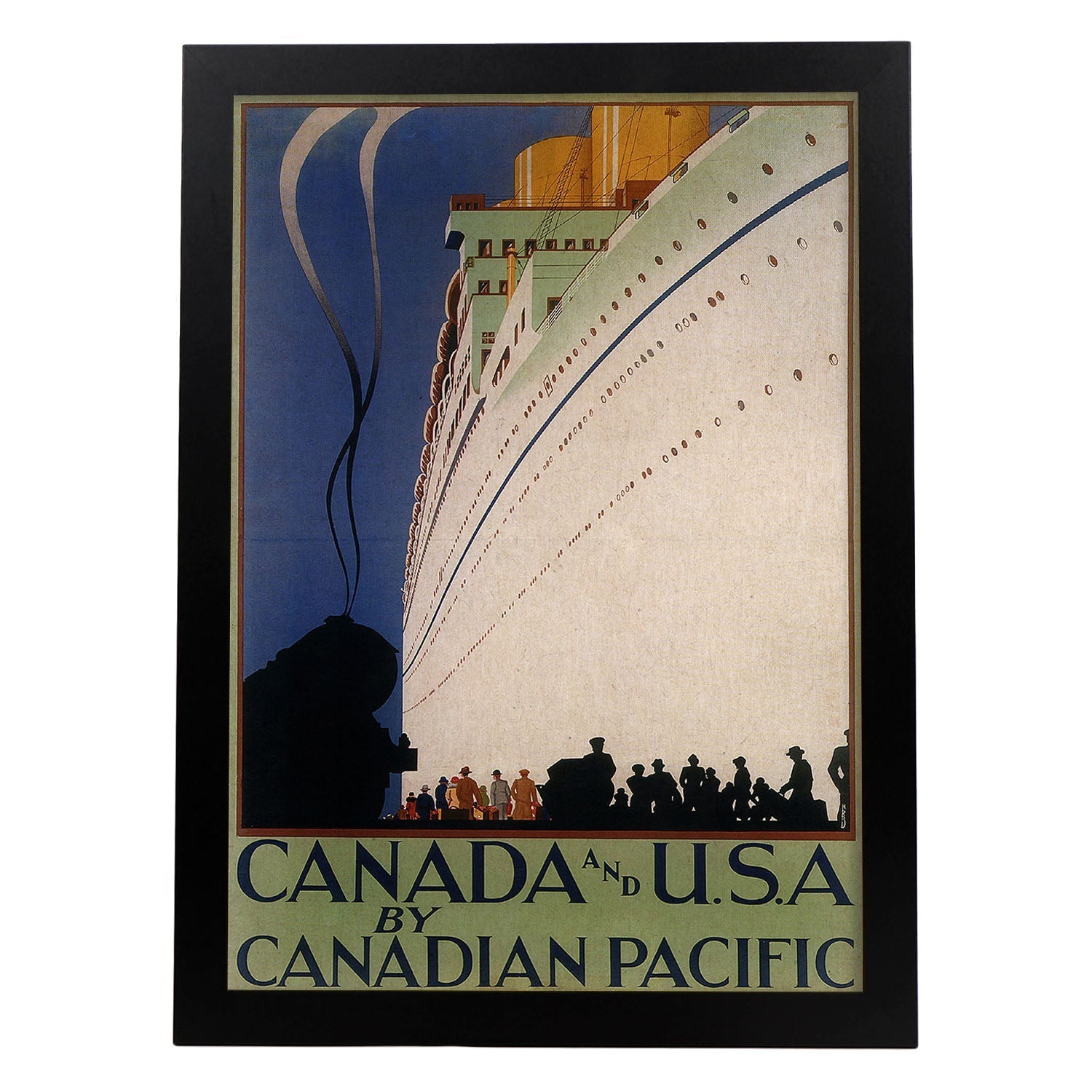 Poster Vintage. Cartel Vintage de América. Canadá y USA.-Artwork-Nacnic-A3-Marco Negro-Nacnic Estudio SL