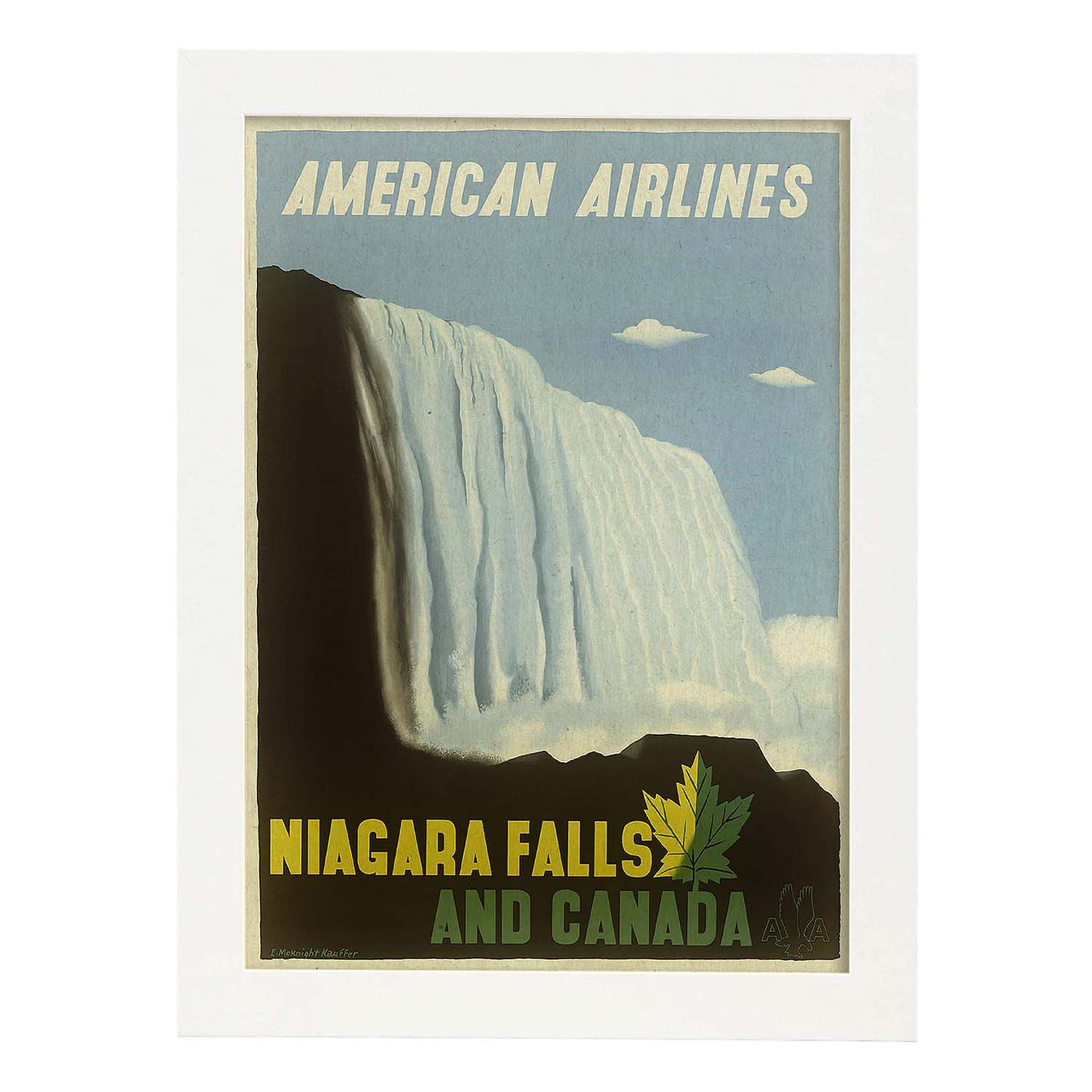 Poster Vintage. Cartel Vintage de América. Cataratas del Niagara.-Artwork-Nacnic-A3-Marco Blanco-Nacnic Estudio SL