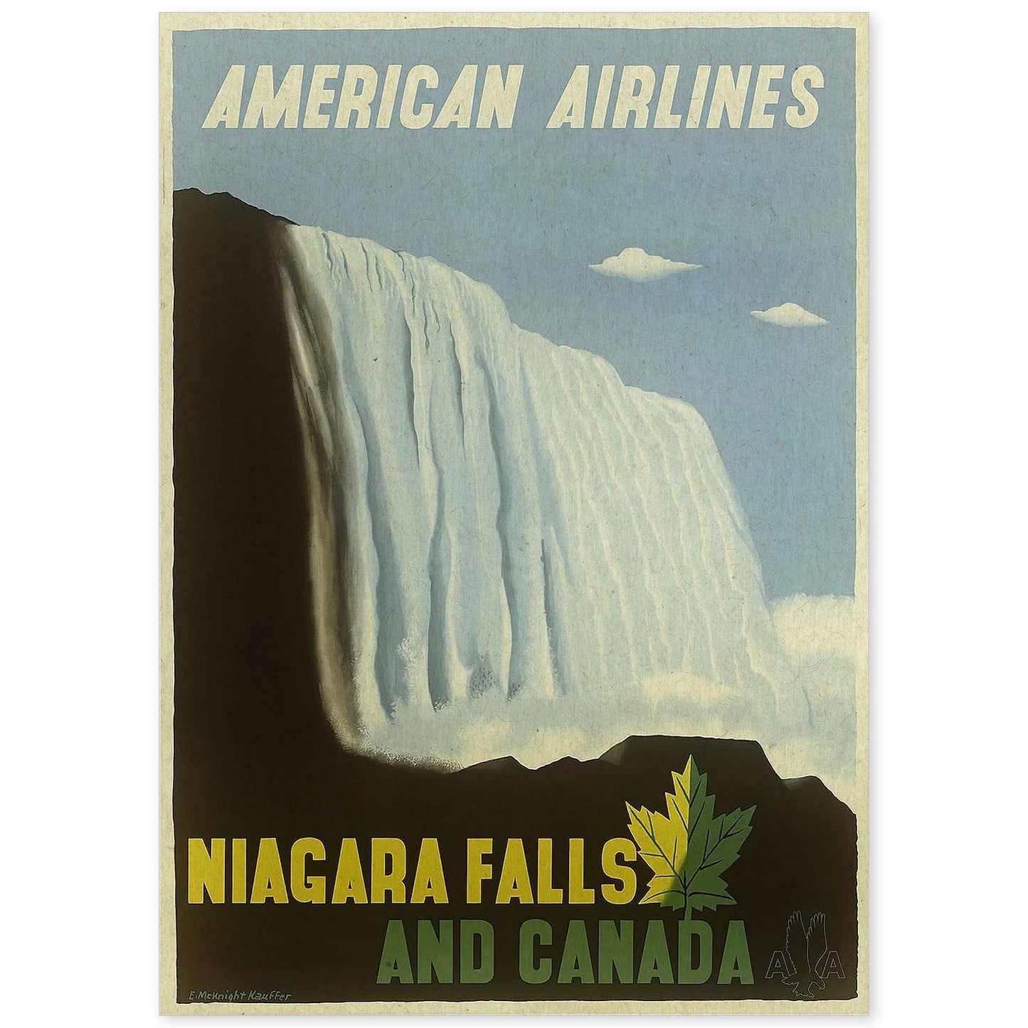 Poster Vintage. Cartel Vintage de América. Cataratas del Niagara.-Artwork-Nacnic-A4-Sin marco-Nacnic Estudio SL