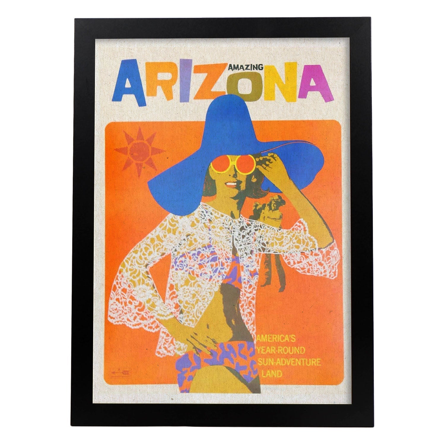 Poster Vintage. Cartel Vintage de América. Chica de Arizona.-Artwork-Nacnic-A3-Marco Negro-Nacnic Estudio SL