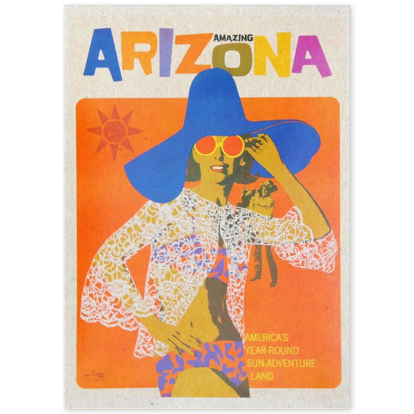 Poster Vintage. Cartel Vintage de América. Chica de Arizona.-Artwork-Nacnic-A4-Sin marco-Nacnic Estudio SL