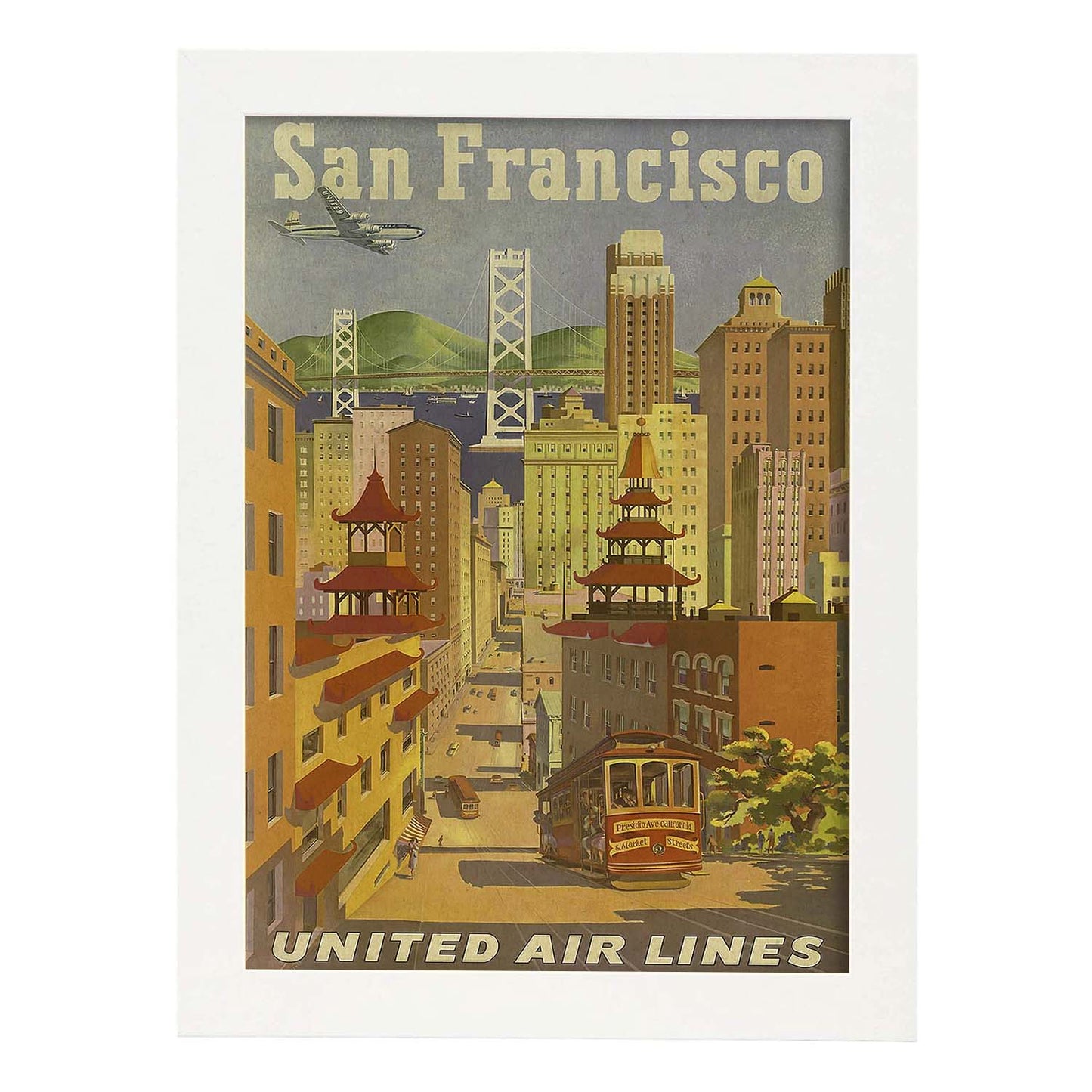 Poster Vintage. Cartel Vintage de América. Ciudad de San Francisco.-Artwork-Nacnic-A3-Marco Blanco-Nacnic Estudio SL
