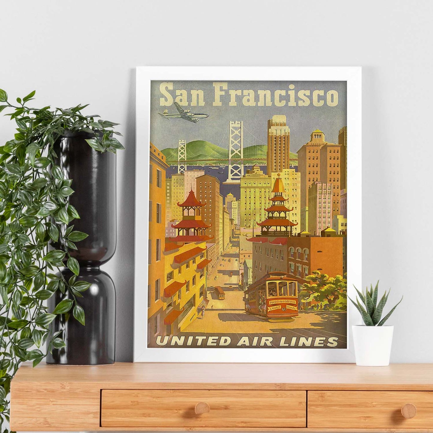 Poster Vintage. Cartel Vintage de América. Ciudad de San Francisco.-Artwork-Nacnic-Nacnic Estudio SL
