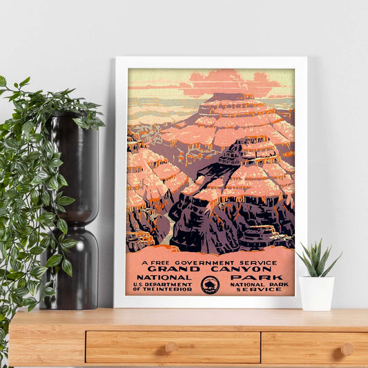 Poster Vintage. Cartel Vintage de América. El Gran cañon.-Artwork-Nacnic-Nacnic Estudio SL