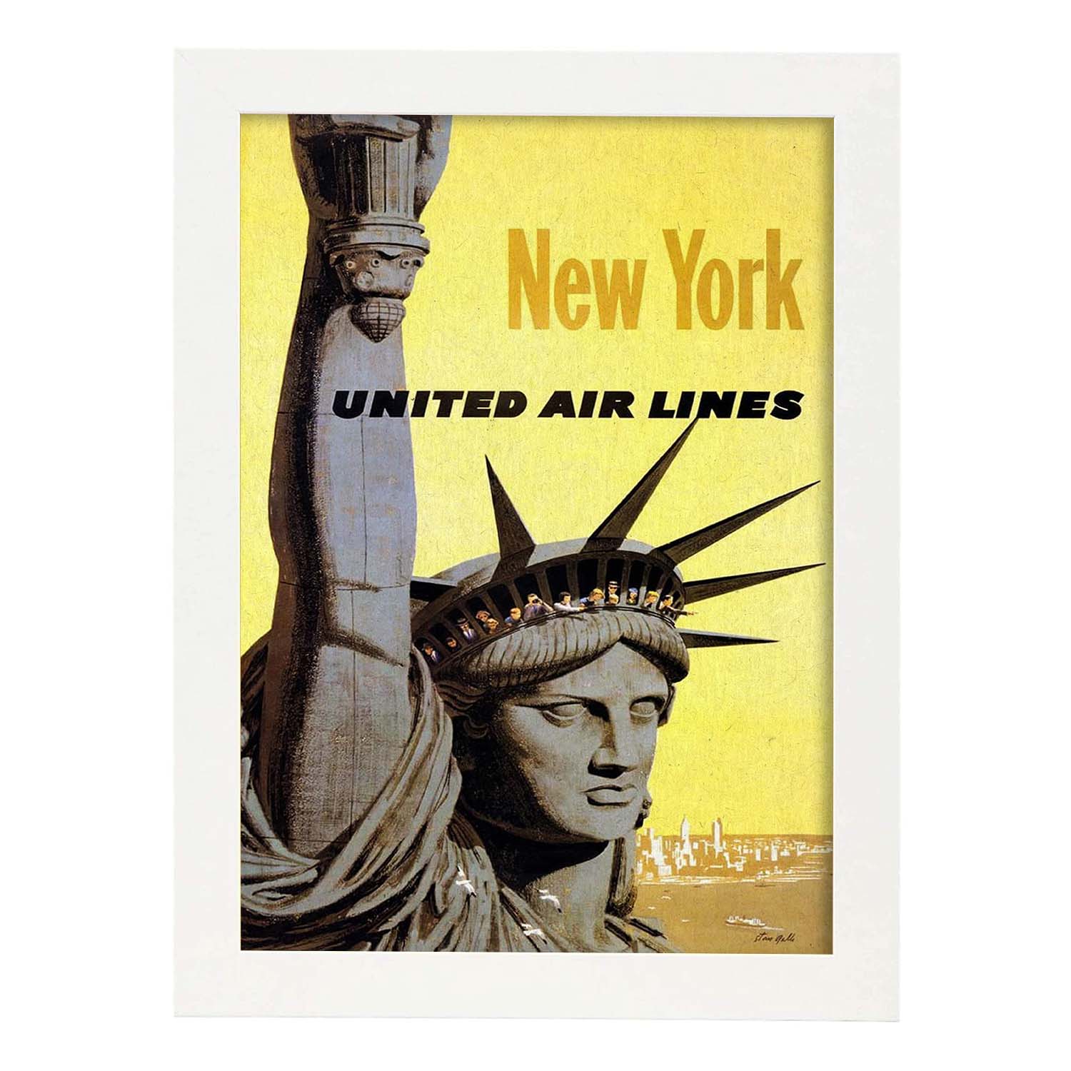 Poster Vintage. Cartel Vintage de América. Estatua de la Libertad.-Artwork-Nacnic-A3-Marco Blanco-Nacnic Estudio SL