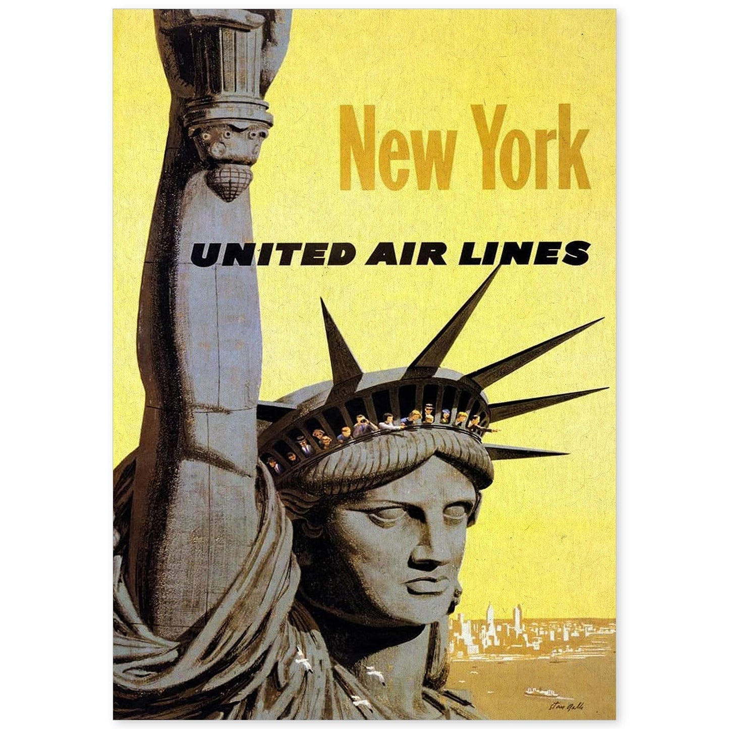 Poster Vintage. Cartel Vintage de América. Estatua de la Libertad.-Artwork-Nacnic-A4-Sin marco-Nacnic Estudio SL