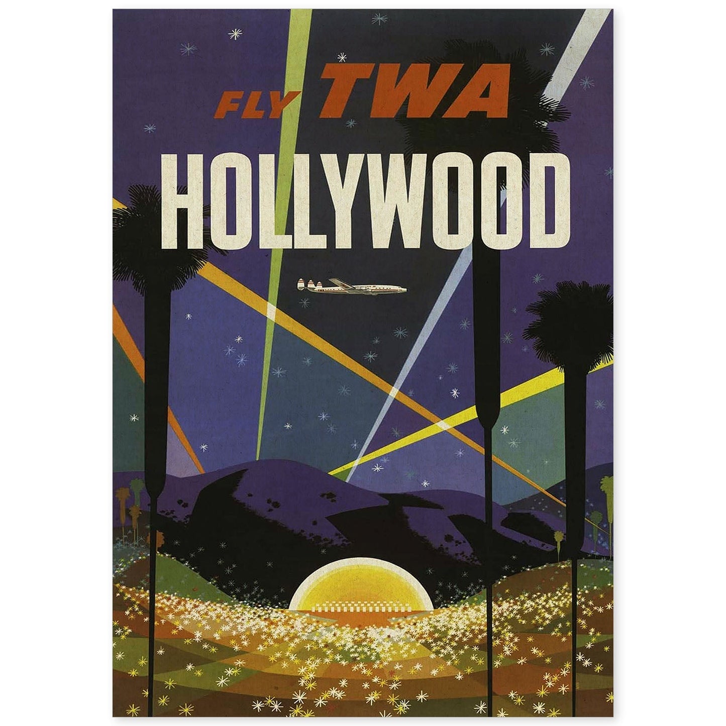 Poster Vintage. Cartel Vintage de América. Hollywood.-Artwork-Nacnic-A4-Sin marco-Nacnic Estudio SL