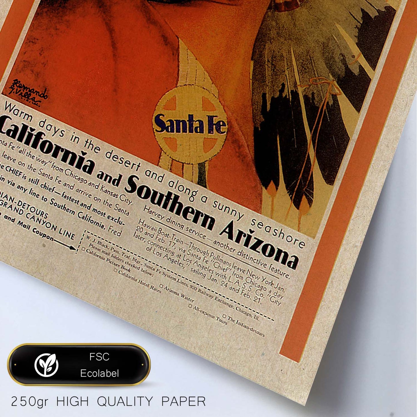 Poster Vintage. Cartel Vintage de América. Indios de California.-Artwork-Nacnic-Nacnic Estudio SL