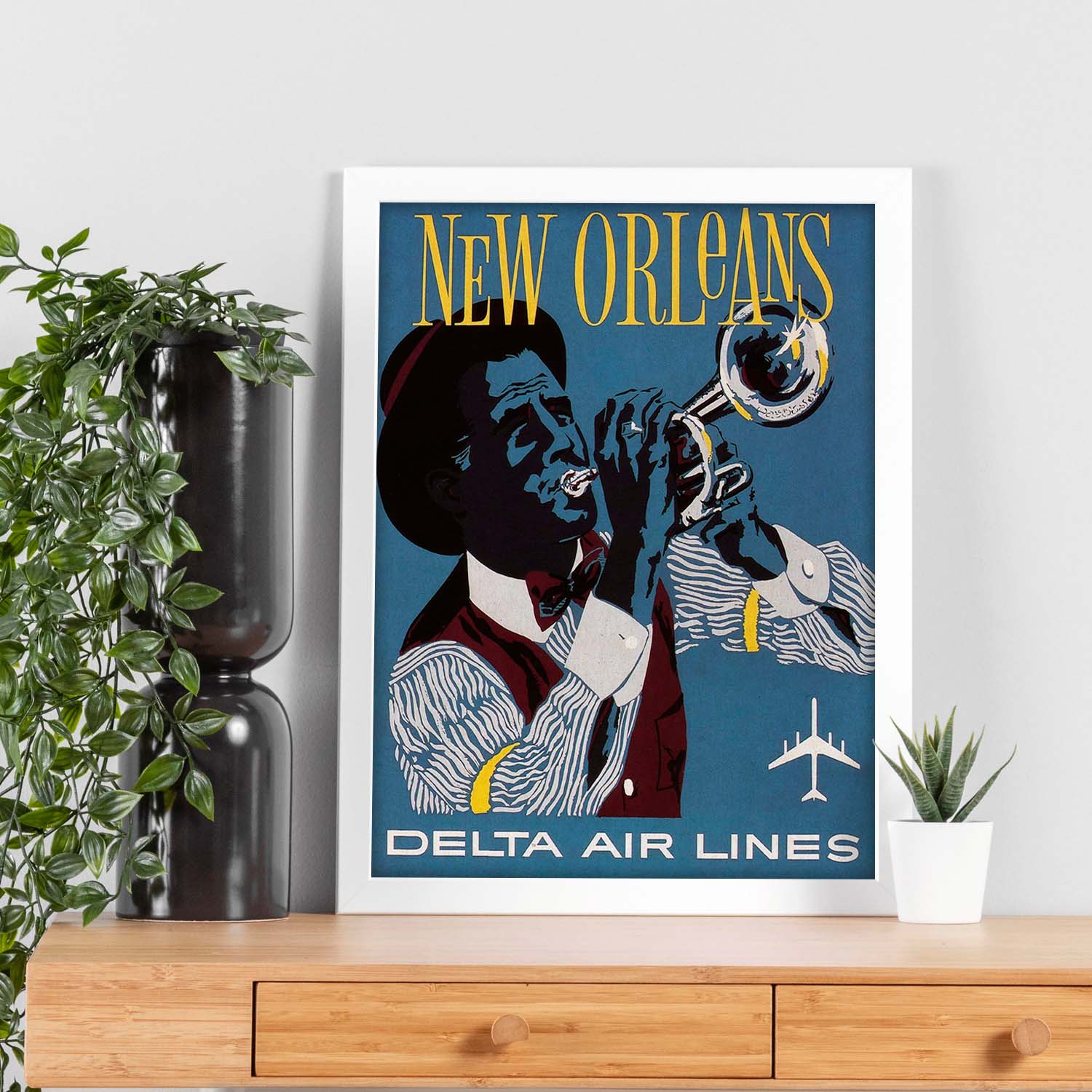 Poster Vintage. Cartel Vintage de América. Jazz de Nueva Orleans.-Artwork-Nacnic-Nacnic Estudio SL