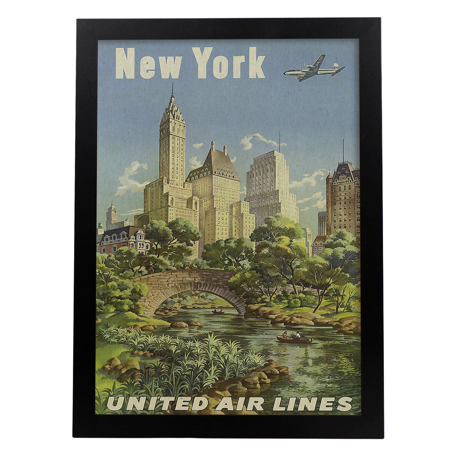 Poster Vintage. Cartel Vintage de América. Nueva York.-Artwork-Nacnic-A3-Marco Negro-Nacnic Estudio SL