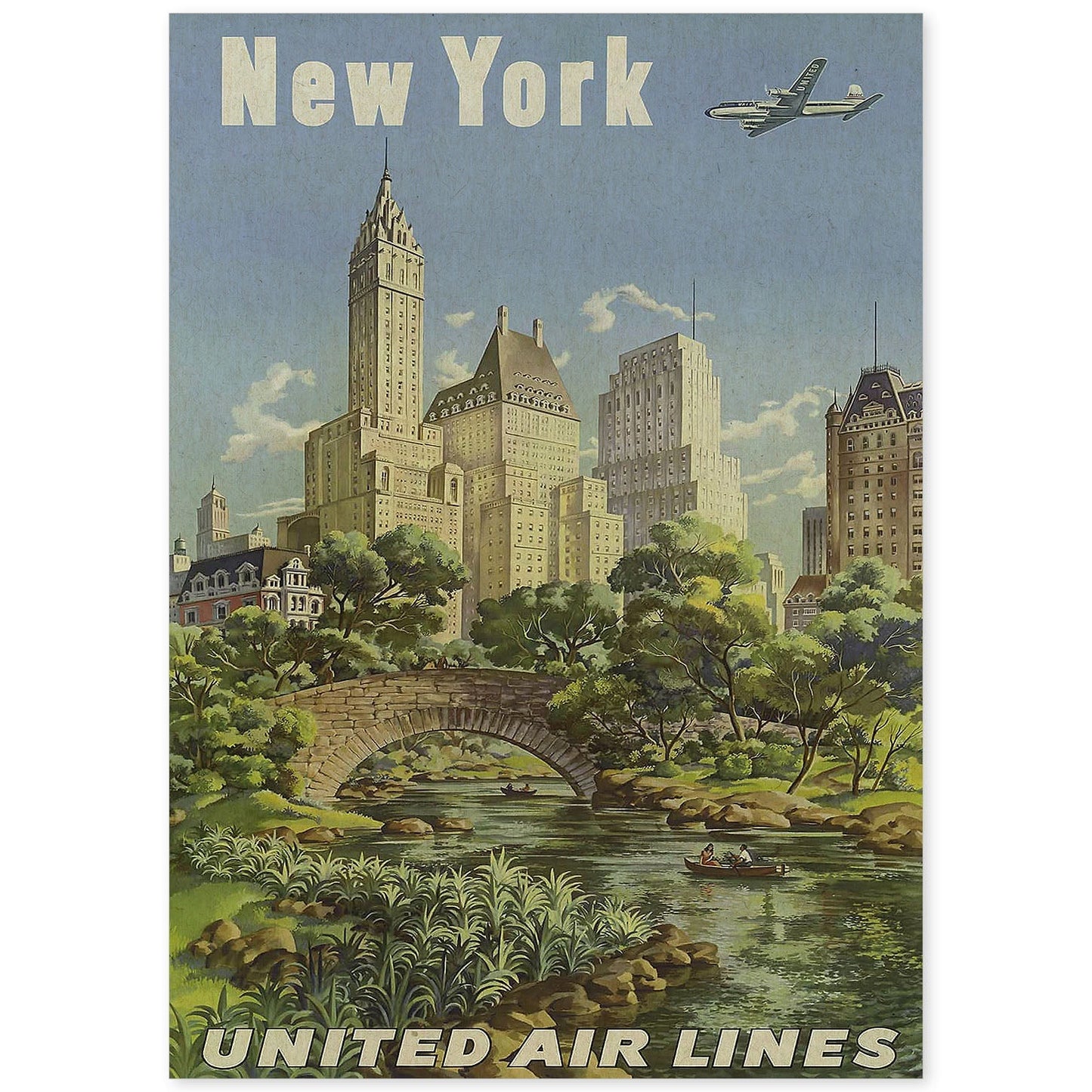 Poster Vintage. Cartel Vintage de América. Nueva York.-Artwork-Nacnic-A4-Sin marco-Nacnic Estudio SL