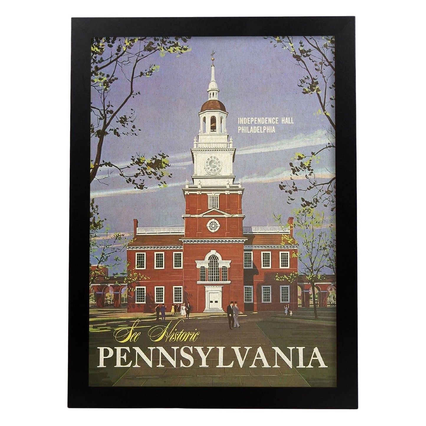Poster Vintage. Cartel Vintage de América. Pennsylvania.-Artwork-Nacnic-A3-Marco Negro-Nacnic Estudio SL