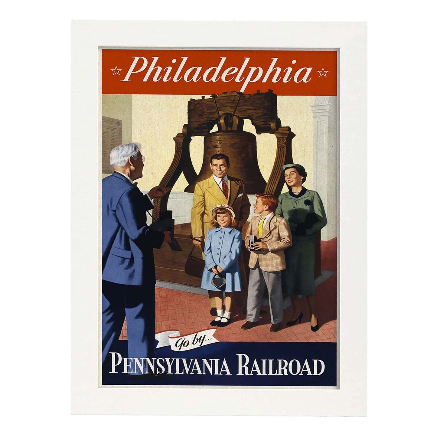 Poster Vintage. Cartel Vintage de América. Philadelphia.-Artwork-Nacnic-A4-Marco Blanco-Nacnic Estudio SL