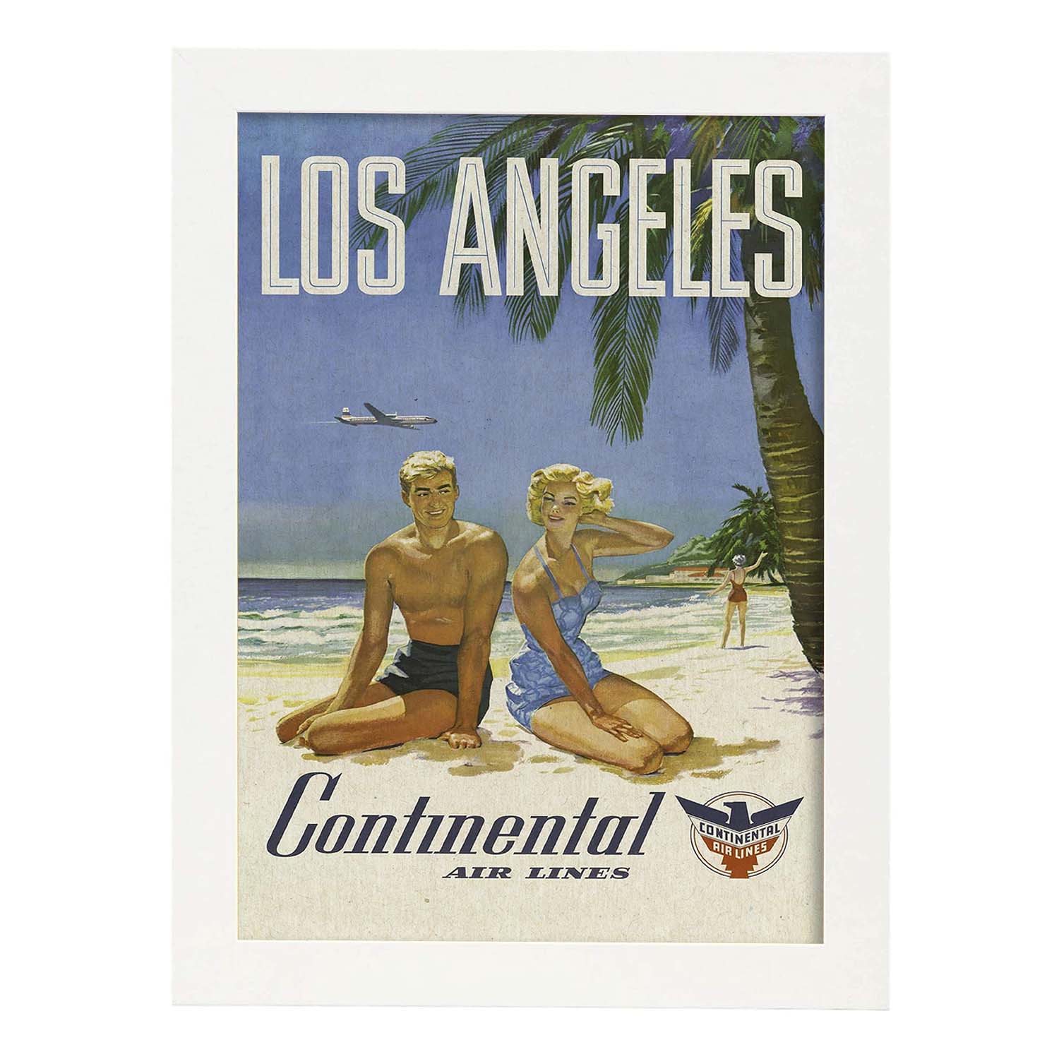 Poster Vintage. Cartel Vintage de América. Playa de Los Angeles.-Artwork-Nacnic-A3-Marco Blanco-Nacnic Estudio SL