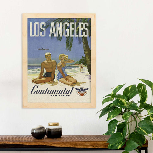 Poster Vintage. Cartel Vintage de América. Playa de Los Angeles.-Artwork-Nacnic-Nacnic Estudio SL