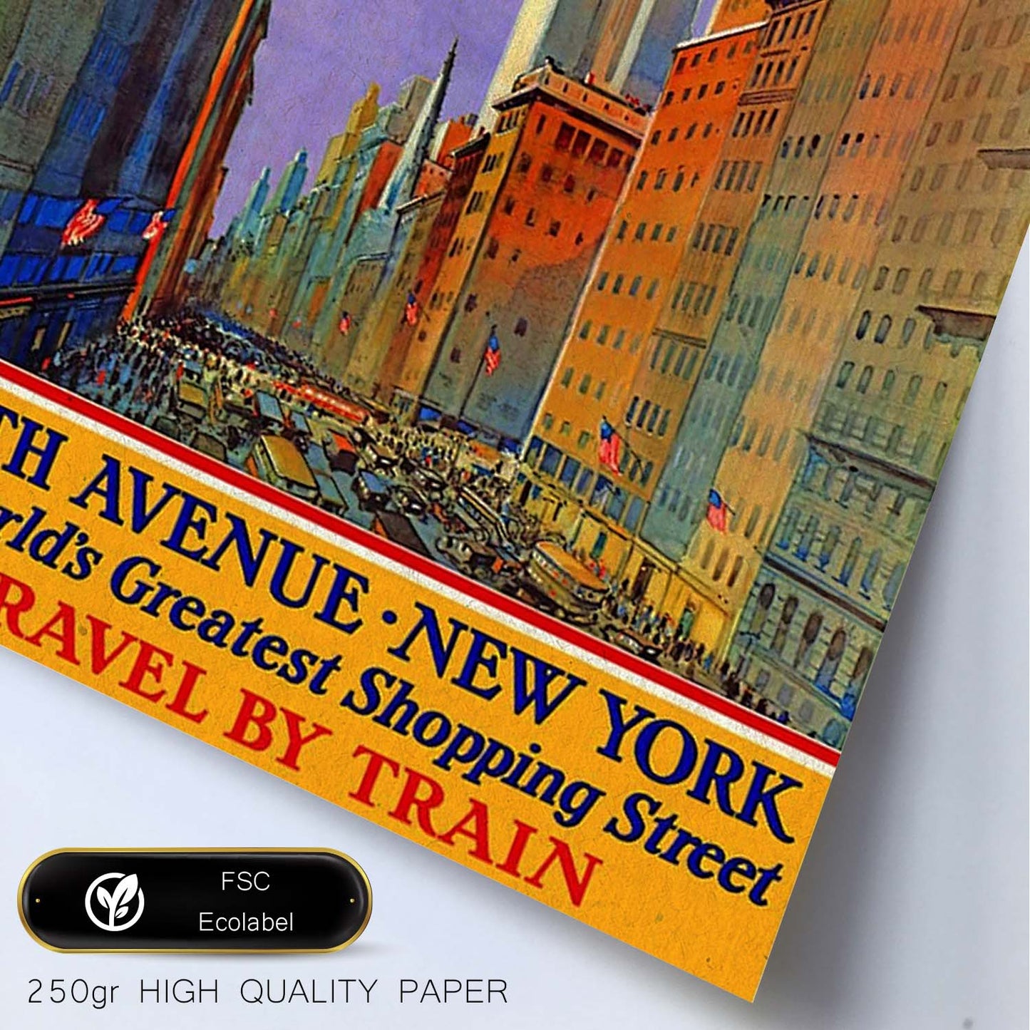Poster Vintage. Cartel Vintage de América. Quinta Avenida, Nueva York.-Artwork-Nacnic-Nacnic Estudio SL