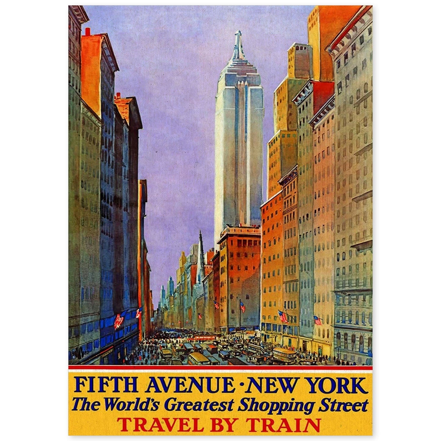 Poster Vintage. Cartel Vintage de América. Quinta Avenida, Nueva York.-Artwork-Nacnic-A4-Sin marco-Nacnic Estudio SL